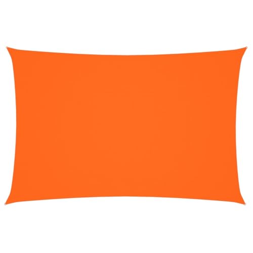 Sonnensegel mit 4 PE-Fixseil & Rostschutzring, Baldachin Rechteckig für Teich Carport, Wasserdicht, Leicht zu reinigen, Oxford-Gewebe 2x4 m Orange von Makastle