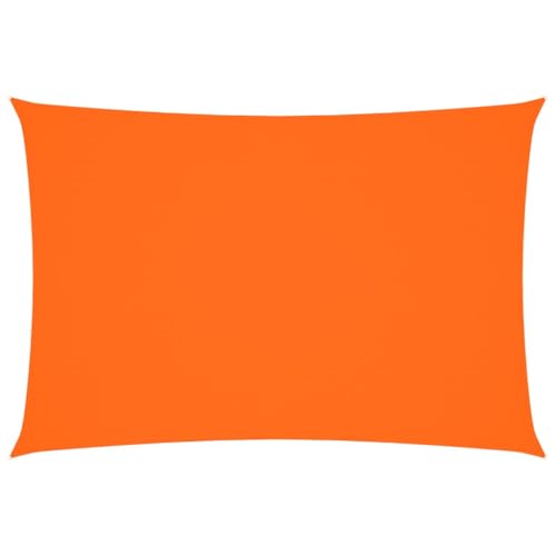 Sonnensegel mit 4 PE-Fixseil & Rostschutzring, Baldachin Rechteckig für Teich Carport, Wasserdicht, Leicht zu reinigen, Oxford-Gewebe 3x5 m Orange von Makastle