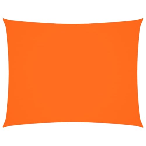 Sonnensegel mit 4 PE-Fixseil & Rostschutzring, Baldachin Rechteckig für Teich Carport, Wasserdicht, Leicht zu reinigen, Oxford-Gewebe 3x6 m Orange von Makastle
