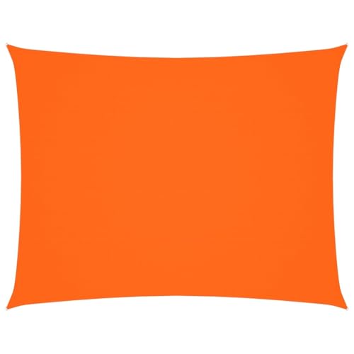 Sonnensegel mit 4 PE-Fixseil & Rostschutzring, Baldachin Rechteckig für Teich Carport, Wasserdicht, Leicht zu reinigen, Oxford-Gewebe 5x6 m Orange von Makastle