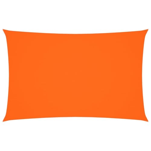 Sonnensegel mit 4 PE-Fixseil & Rostschutzring, Baldachin Rechteckig für Teich Carport, Wasserdicht, Leicht zu reinigen, Oxford-Gewebe 5x8 m Orange von Makastle