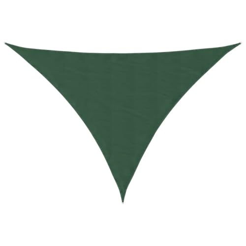 Sonnensegel mit Rostschutzring & PE-Fixseil, Dreieckig Baldachin für Eingang, Rasen, Winddicht, UV-beständig, Dunkelgrün 7x5x5 m 100% Polyester Oxford von Makastle