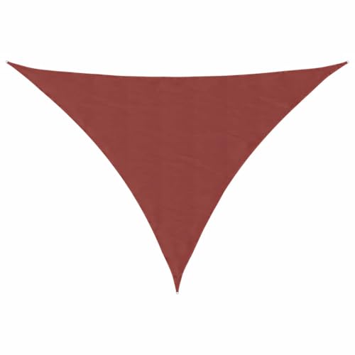 Sonnensegel mit Rostschutzring & PE-Fixseil, Dreieckig Baldachin für Eingang, Rasen, Winddicht, UV-beständig, Terrakotta 7x5x5 m 100% Polyester Oxford von Makastle