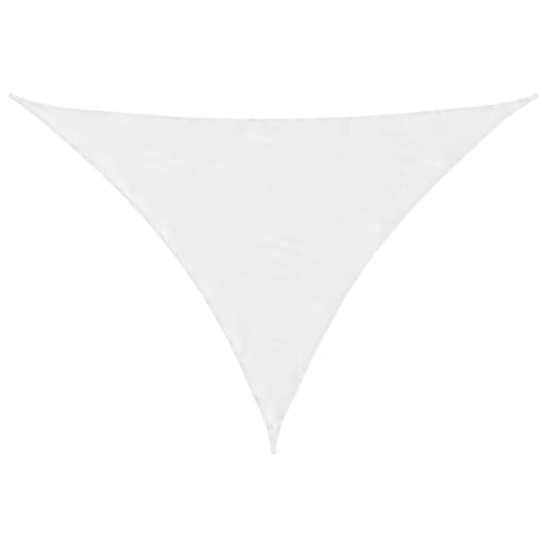 Sonnensegel mit Rostschutzring & PE-Fixseil, Dreieckig Baldachin für Eingang, Rasen, Winddicht, UV-beständig, Weiß 7x5x5 m 100% Polyester Oxford von Makastle