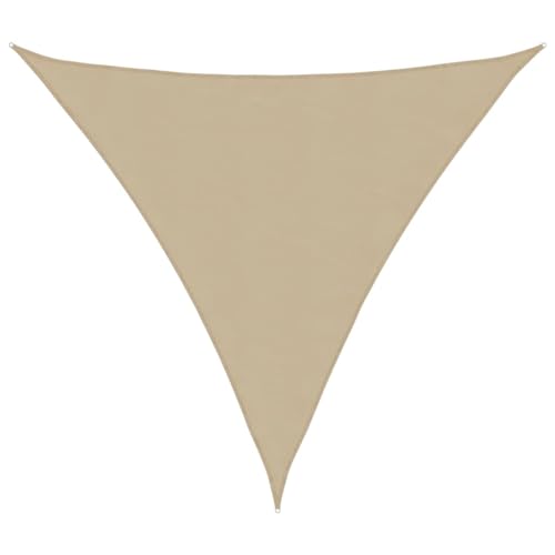 Sonnensegel mit Rostschutzring & PE-Fixseil, Dreieckig Baldachin für Eingang, Rasen, Winddicht, wasserdicht, Beige 2x2x2 m 100% Polyester Oxford von Makastle