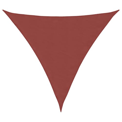 Sonnensegel mit Rostschutzring & PE-Fixseil, Dreieckig Baldachin für Eingang, Rasen, Winddicht, wasserdicht, Terrakotta 2x2x2 m 100% Polyester Oxford von Makastle