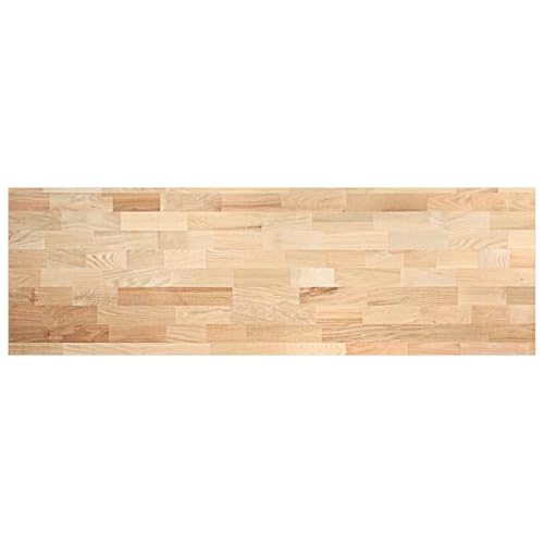 Tischplatte Massivholz Holz Platte Holzplatte Schreibtischplatte Arbeitsplatten Holzbretter Holztischplatte Ersatzplatte, 200x63,5x2,7 cm Massivholz Eiche Rechteckig von Makastle
