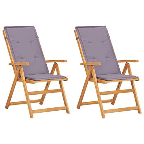 Verstellbare Gartenstühle, 2er Set, Klappstuhl mit Matte für Pool, Camping, 5-Fach Verstellbare Rückenlehne, Braun 57 x 69 x 111 cm Massivholz Akazie Verstellbare Gartenstühle, 2er Set, Klappstuhl mit Matte für Pool, Camping, 5-Fach Verstellbare Rückenlehne, Braun 57 x 69 x 111 cm Massivholz Akazie von Makastle