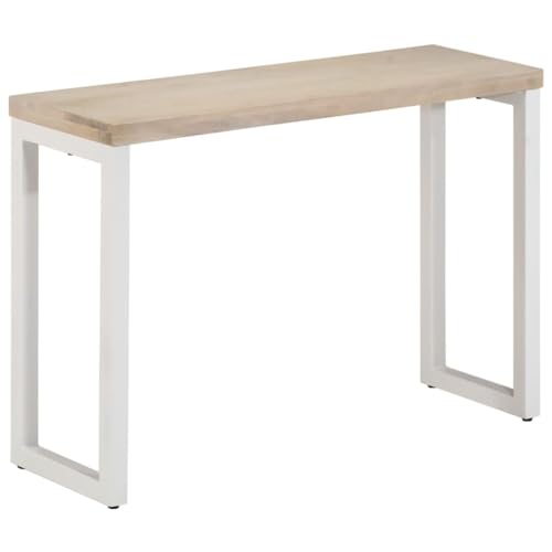 Vintage Konsolentisch, Schmaler Eingangtisch, Flurtisch, Sofatisch mit Metallgestell, 110x35x76 cm Ausstellungstisch, Rustikales Braun von Makastle