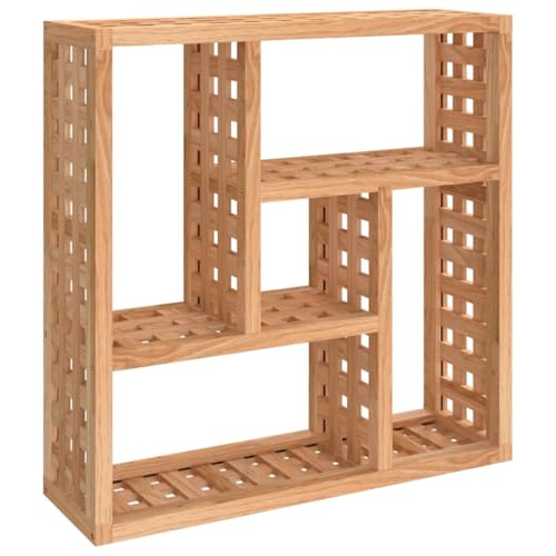 Wandregal Quadrat mit Netzrahmen, Wände Holzregal mit 5 offene Fächer für Küche Badezimmer Wohnzimmer, Braun 49x15x49 cm Massivholz Nussbaum Wandregal Quadrat mit Netzrahmen, Wände Holzregal mit 5 offene Fächer für Küche Badezimmer Wohnzimmer, Braun 49x15x49 cm Massivholz Nussbaum von Makastle