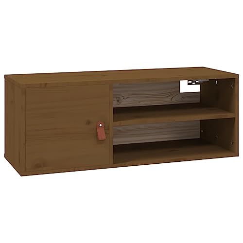 Wandschrank mit 4 Fächer, Badschrank, Hängeschrank mit Holztür und handhaben für Wohnzimmer oder Studie, Honigbraun 80x30x30 cm Massivholz Kiefer Wandschrank mit 4 Fächer, Badschrank, Hängeschrank mit Holztür und handhaben für Wohnzimmer oder Studie, Honigbraun 80x30x30 cm Massivholz Kiefer von Makastle