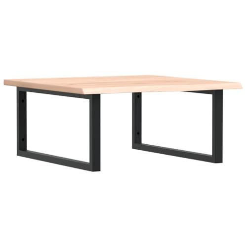 Waschtischplatte mit Rechteckige Halterung aus Stahl, Holzregale für Studie oder Badezimmer, Massivholz Eiche 60 x 60 x 2 cm Braun & Schwarz Waschtischplatte mit Rechteckige Halterung aus Stahl, Holzregale für Studie oder Badezimmer, Massivholz Eiche 60 x 60 x 2 cm Braun & Schwarz von Makastle