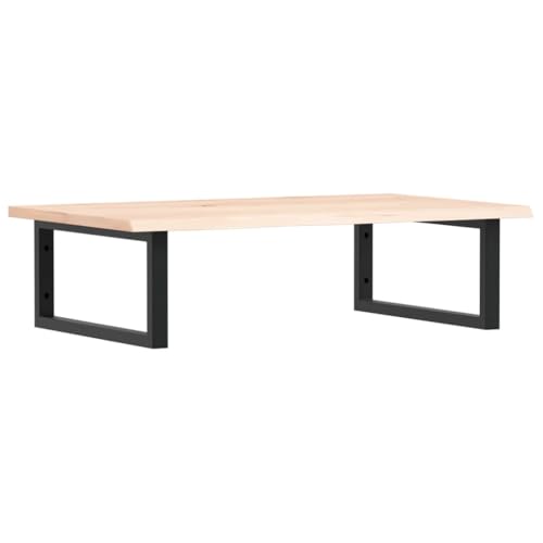 Waschtischplatte mit Rechteckige Halterung aus Stahl, Holzregale für Studie oder Badezimmer, Massivholz Eiche 80 x 50 x 2 cm Braun & Schwarz Waschtischplatte mit Rechteckige Halterung aus Stahl, Holzregale für Studie oder Badezimmer, Massivholz Eiche 80 x 50 x 2 cm Braun & Schwarz von Makastle