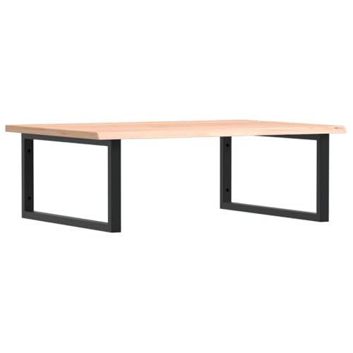 Waschtischplatte mit Rechteckige Halterung aus Stahl, Holzregale für Studie oder Badezimmer, Massivholz Eiche 80 x 60 x 2 cm Braun & Schwarz Waschtischplatte mit Rechteckige Halterung aus Stahl, Holzregale für Studie oder Badezimmer, Massivholz Eiche 80 x 60 x 2 cm Braun & Schwarz von Makastle