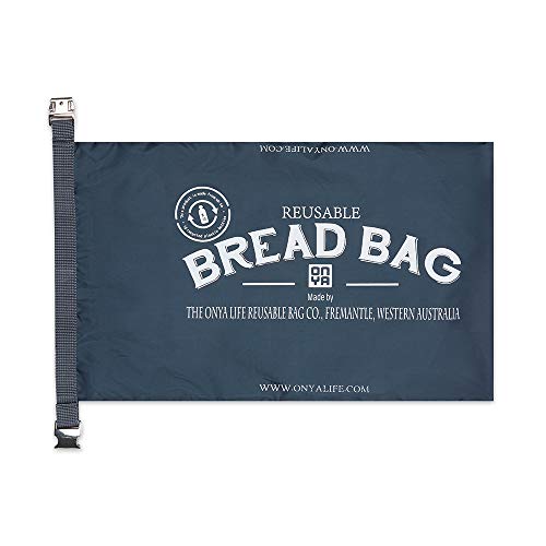 ONYA wiederverwendbare Brotbeutel zum Frischhalten von Brot / Aufbewahrungstasche / Lebensmittelaufbewahrung / Baguette-Brottragetasche., plastik, anthrazit, 41x25x10cm von Make Earth Great Again (MEGA)