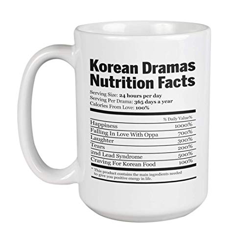 Korean Drama Nutrition Facts Coffee & Tea Mug Cup for Kdrama Addict & Fan (15oz) von Make Your Mark Design