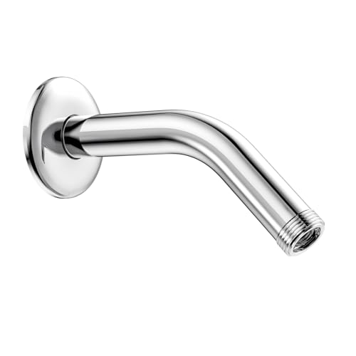 MakeFit Duscharm, 15,2 cm, universeller Duschrohrarm mit Flansch und Teflonband, 304 Edelstahl, Verlängerungsarm für festen Duschkopf & Handbrause (Chrom) von MakeFit