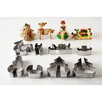 Weihnachts-Ausstechformen-Set Zur Herstellung Von 3D-Plätzchen Edelstahl-Ausstechformen Weihnachtsbaum Schlitten Rentier-Schneemann von MakeMeACakeSupplies