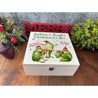 Hopfenweihnachtsfrosch-Weihnachtsskoroller-Entwurf Vintage Xmas Eve Treat Box-Personalisiertes Geschenk von MakeMePersonalised