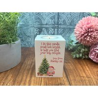 Weihnachtskerze Santa Stop Hier Personalisierte Heiligabend Teelichthalter Kinder Geschenk Verzierung von MakeMePersonalised