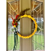 Senfgelber Herbstkranz, Boho-Herbstkranz, Trockenblumenkranz, Ewiger Blumenkranz, Rustikaler Herbst-Haustürkranz, Herbstkranz Senfgelber Herbstkranz, Boho-Herbstkranz, Trockenblumenkranz, Ewiger Blumenkranz, Rustikaler Herbst-Haustürkranz, Herbstkranz von MakeMyDayDesignShop