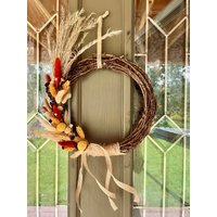 stimmungsvoller Herbstkranz, Rebenkranz, Boho-Herbstkranz, Getrocknete Blumenkranz, Für Immer Rustikaler Herbstkranz An Der Haustür stimmungsvoller Herbstkranz, Rebenkranz, Boho-Herbstkranz, Getrocknete Blumenkranz, Für Immer Rustikaler Herbstkranz An Der Haustür von MakeMyDayDesignShop
