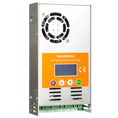 MakeSkyBlue 60 A Solar MPPT Laderegler, Max 160 V Leerlaufspannung 2800W PV Leistung, für 12V/24V/36V/48V Batterie Systeme, mit V119 WLANBox, untersüzt WLAN-Fernsteuerung APP (Android) von MakeSkyBlue