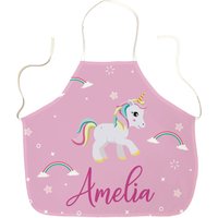 Personalisierte Kinder Pink Unicorn Sparkle Kleinkinder Schürze, Jeder Name, Bunte Küche Backen Kochen Pinny Kind von MakeThisMineGifts