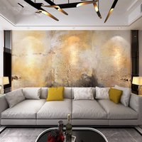 Abstraktes Ölgemälde Retro Kunst Golden Marmor Tapete Wandbild von MakeUpWallDecor