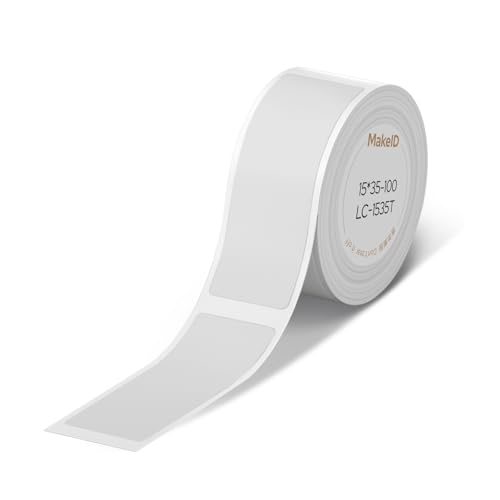 MakeID L1-C Vorgeschnittene Thermo-Etiketten, 15 x 35 mm, selbstklebend, wasserdicht, kompatibel mit tragbaren Etikettiergeräten MakeID MakeID L1-C Vorgeschnittene Thermo-Etiketten, 15 x 35 mm, selbstklebend, wasserdicht, kompatibel mit tragbaren Etikettiergeräten MakeID von Makeid