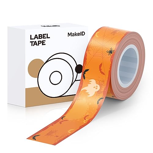 Makeid Etikettenband 16mm x 4m Auflage farbig Hitzebeständig Selbstklebend als Ersatz für Makeid L1/Q1/E1 Kürbisnacht von Makeid