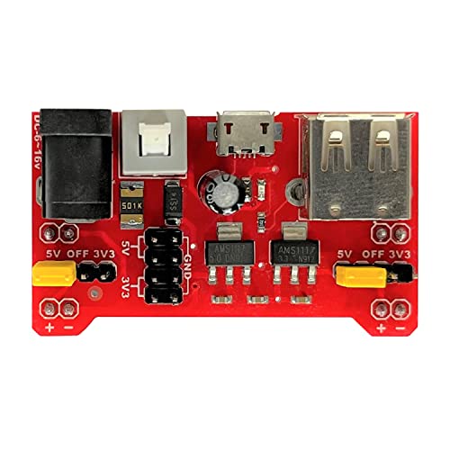 MakerSpot [2022 Neue Version] Steckplatine Netzteil-Modul 3,3 V/5 V Dual-Spannung mit Sicherungsschutz von MakerSpot