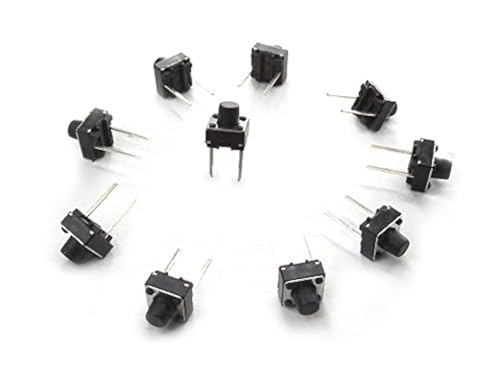 MakerSpot 6 mm 2-polige Platte, PCB, taktile Takttaste, Schalter durch Loch, Steckplatine freundlich x 10 Stück von MakerSpot