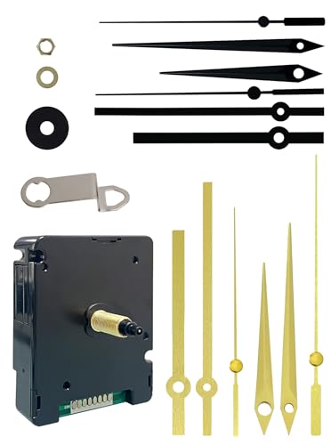 MakerTick DCF 77 Funk-Uhrwerk Set – 4 Zeigerpaare & geräuschloser, präziser Quarzmechanismus für Wanduhren, Reparatur & Eigenbau (72×56×19 mm) von MakerTick