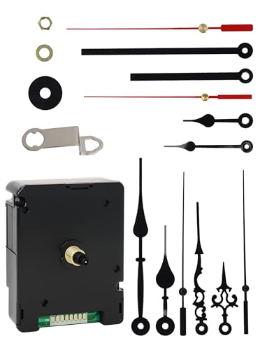 MakerTick DCF 77 Funk-Uhrwerk Set – 4 Zeigerpaare & geräuschloser, präziser Quarzmechanismus für Wanduhren, Reparatur & Eigenbau (72×56×19 mm) von MakerTick