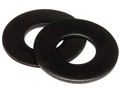 18-8 Edelstahl 1/4 Zoll flache Unterlegscheiben (100 Stück) schwarz oxidiert in den USA von Makers Bolt von Makers Bolt