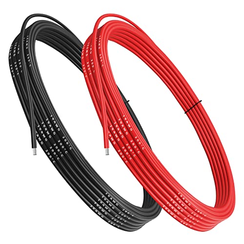 16 Gauge Silicone Wire 5 meters (2.5 meters Black and 2.5 meters Red) Soft and flexibele Low impedantie von Makerfire