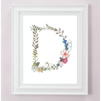 Floraler Buchstabe D Kunstdruck - Handgemaltes Kinderzimmer Dekor Floraler Buchstabe D Kunstdruck - Handgemaltes Kinderzimmer Dekor von Makewells