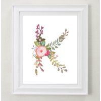 Floral Buchstabe K - Handbemaltes Kinderzimmer Dekor Floral Buchstabe K - Handbemaltes Kinderzimmer Dekor von Makewells