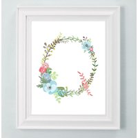 Blumen Buchstaben Kunstdruck Handgemalte Initiale Blumen Buchstaben Kunstdruck Handgemalte Initiale von Makewells