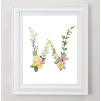 Blumen Buchstabe W Kunstdruck Initialen Deko Fürs Kinderzimmer Blumen Buchstabe W Kunstdruck Initialen Deko Fürs Kinderzimmer von Makewells