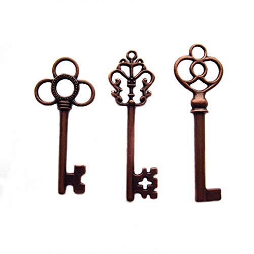 Gemischte 30 Vintage Skelett Schlüssel Antike Schluessel Alt Schluessel Kupfer Vintage Retro Schlüssel Vintage Schlüssel Hochzeit Deko(Kupfer) von Makhry