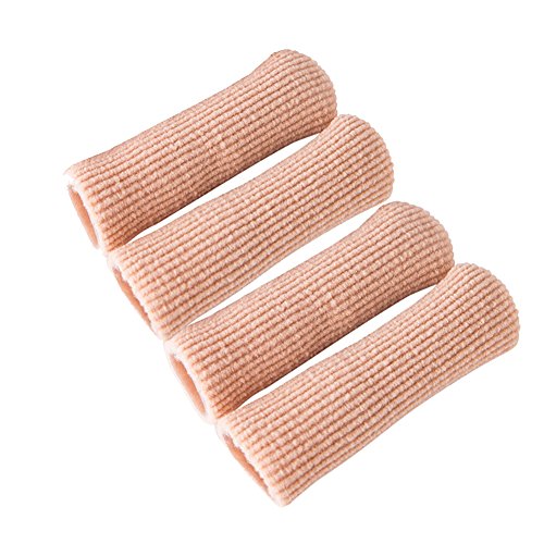 Makhry 4pcs Adjustable Cuttable Gel Zehenkappen and Fingerkappe Lined Gel zehenkappen Silikon für Dame und Mann (L) von Makhry