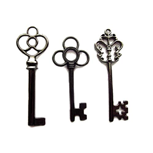 Makhry Gemischte 30 Vintage Schlüssel Hochzeit Schlüssel Santa Schlüssel Weihnachts Schlüssel Alte Schlüssel für Hochzeit/Weihnachts Dekoration(Gunblack) von Makhry