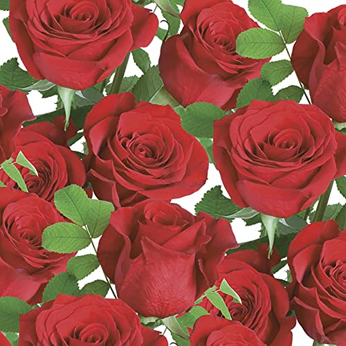 Maki Papierservietten, 3-lagig, Rosen-Design, 33 x 33 cm, 20 Stück (klassische rote Rosen) von Maki