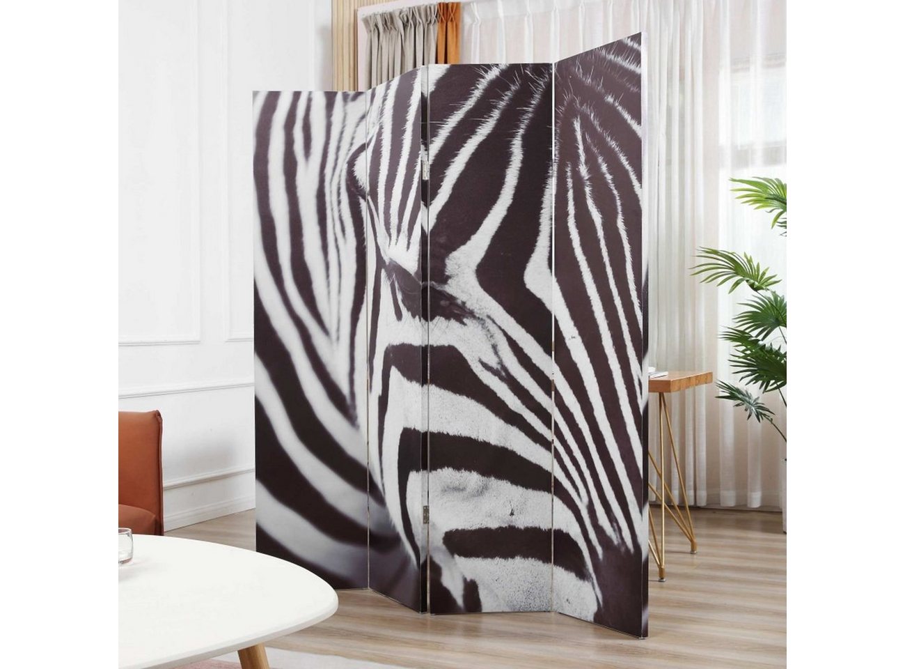 Makika Paravent Trennwand / Raumteiler Faltbar - Zebra von Makika