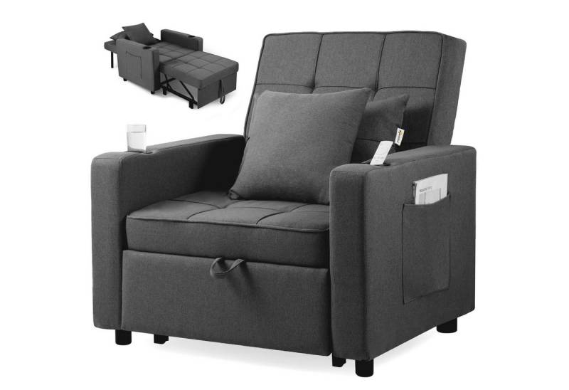 Makika Relaxliege Schlafsessel Schlafsofa Couch Tommy klappbar in Dunkelgrau von Makika