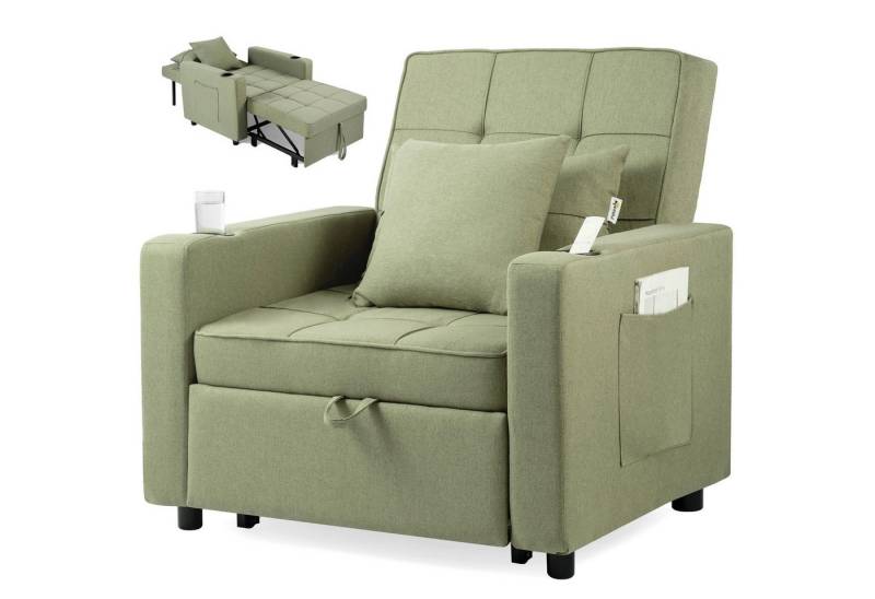 Makika Relaxliege Schlafsessel Schlafsofa Couch Tommy klappbar in Grün von Makika