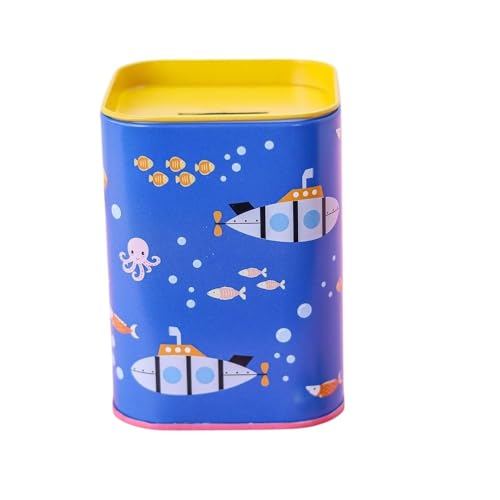 Vivos Colores Kinder Spardose Dose Original Spardose mit Blechdeckel kann auch als Bleistiftetui verwendet werden. (U-Boot) von Makio