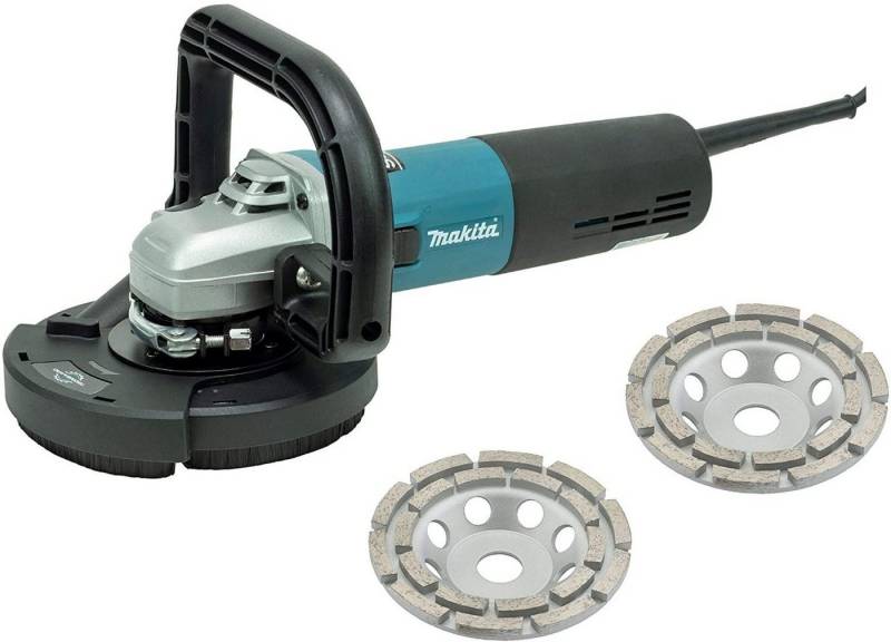 Makita / Trongaard Winkelschleifer BETONSCHLEIFER / SANIERUNGSFRÄSE / PUTZFRÄSE 1400W, (Komplett-Set) von Makita / Trongaard